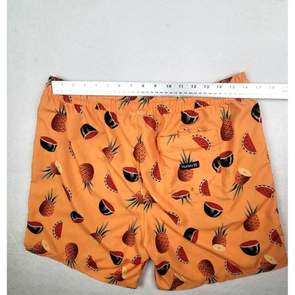 Hurley Swim Trunks Mens XL Orange‎ Pineapple Watermelon Fruit Board Shorts Surf